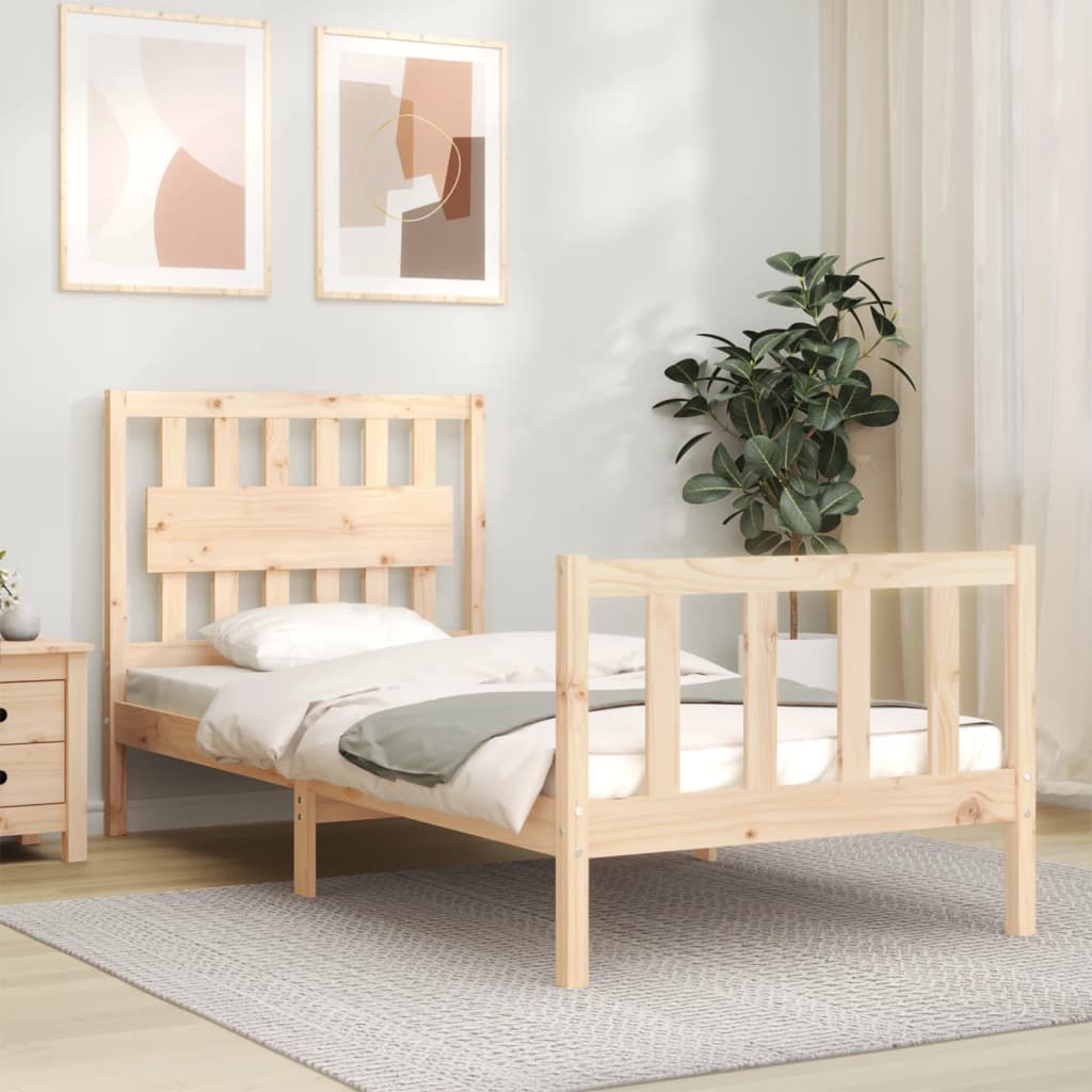 Cadre de lit sans matelas 90x200 cm bois de pin massif