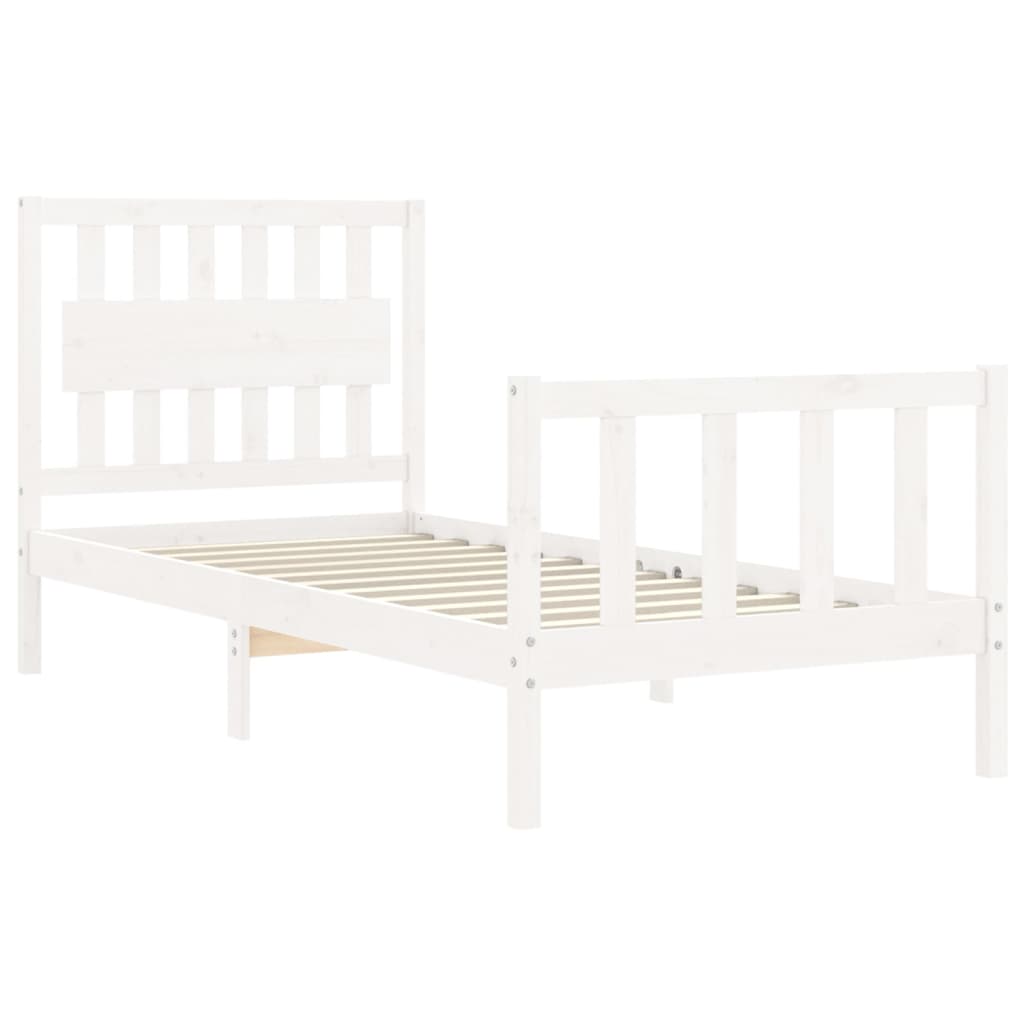 Cadre de lit sans matelas blanc 90x200 cm bois de pin massif