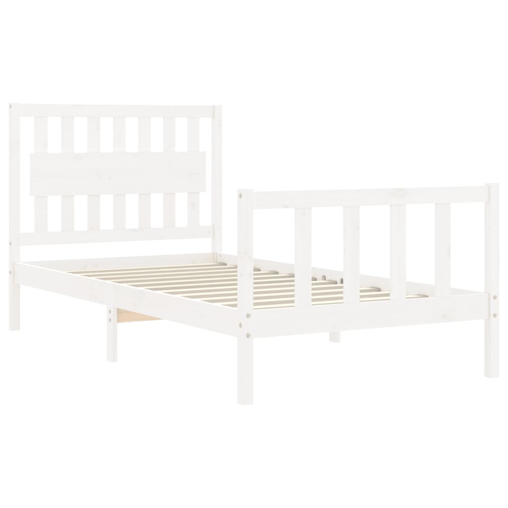 Cadre de lit sans matelas blanc 100x200 cm bois de pin massif