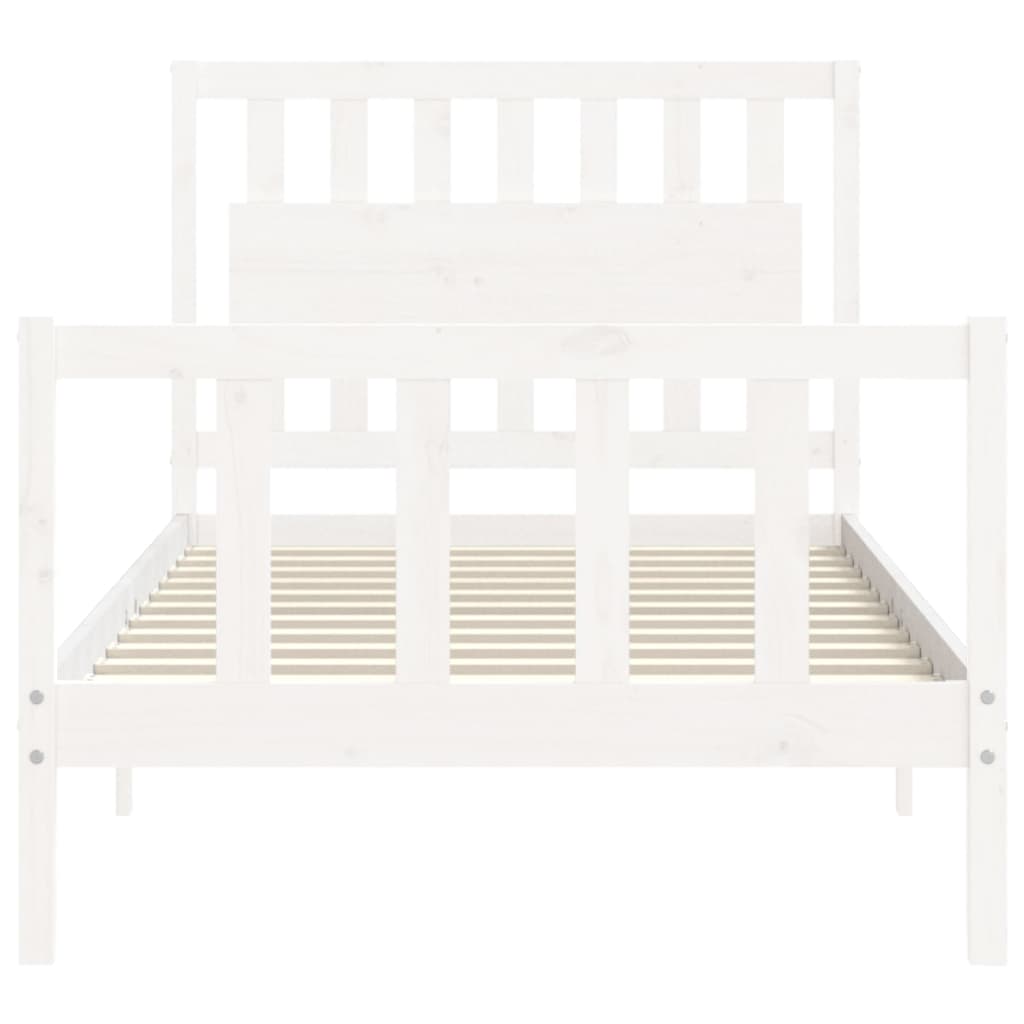 Cadre de lit sans matelas blanc 100x200 cm bois de pin massif