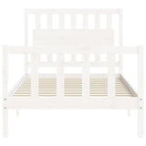 Cadre de lit sans matelas blanc 100x200 cm bois de pin massif