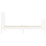 Cadre de lit sans matelas blanc 100x200 cm bois de pin massif