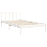 Cadre de lit sans matelas blanc 100x200 cm bois de pin massif