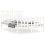 Bed frame without mattress white 120x200 cm solid pine wood