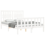 Bed frame without mattress white 120x200 cm solid pine wood