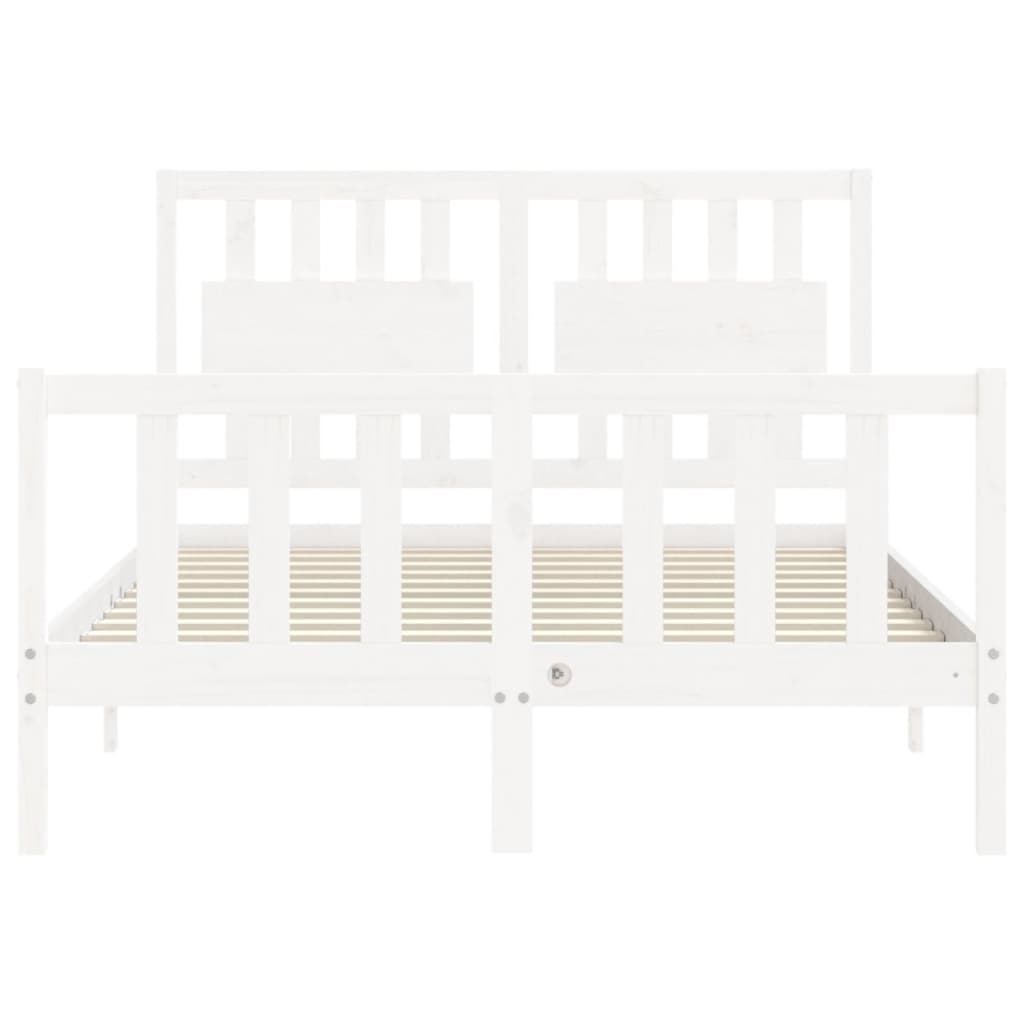 Bed frame without mattress white 120x200 cm solid pine wood