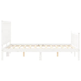 Bed frame without mattress white 120x200 cm solid pine wood