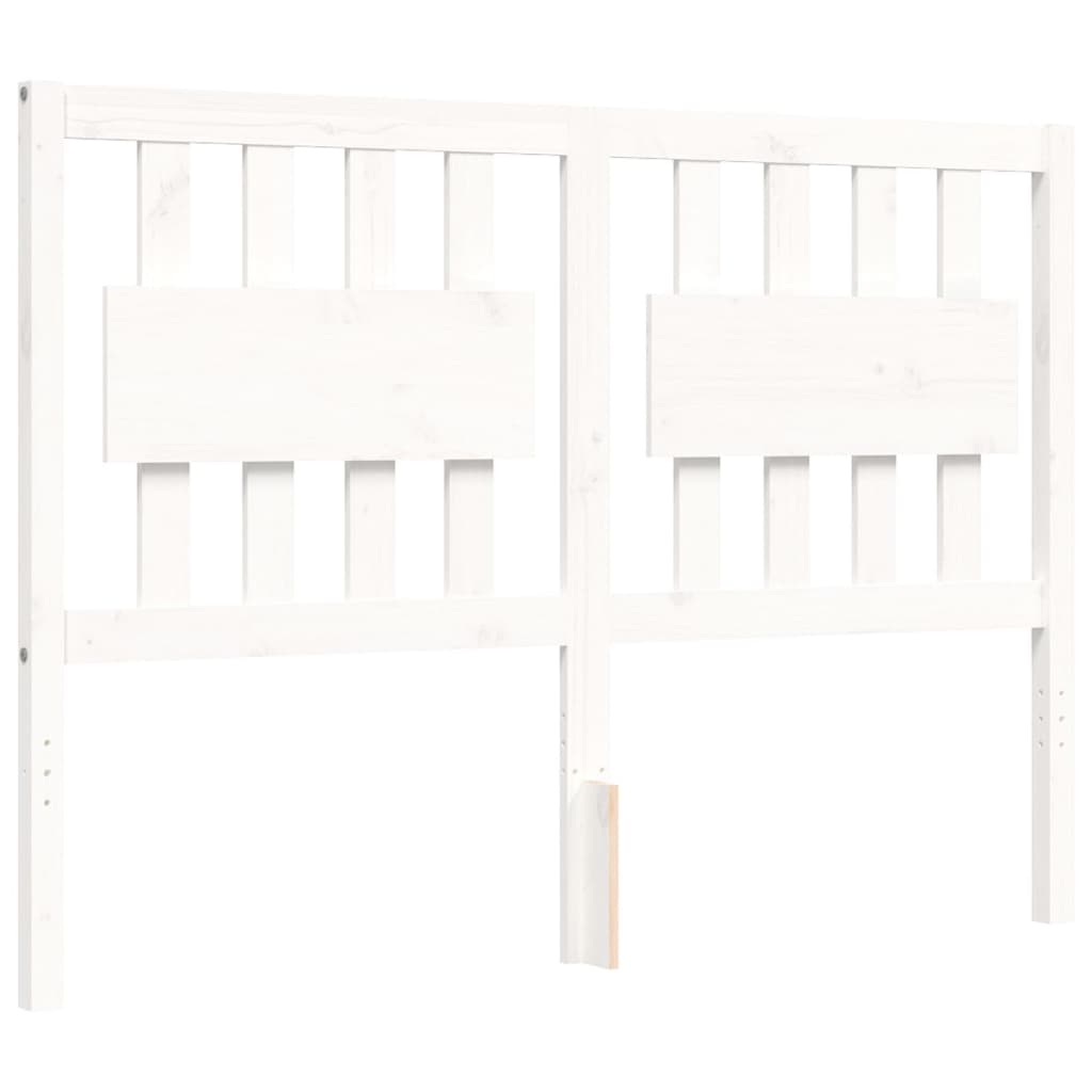 Bed frame without mattress white 120x200 cm solid pine wood