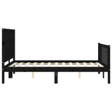 Cadre de lit sans matelas noir 120x200 cm bois de pin massif