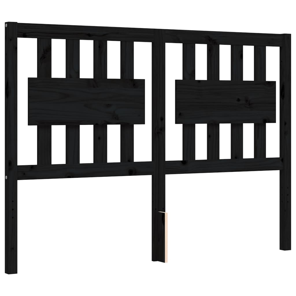 Cadre de lit sans matelas noir 120x200 cm bois de pin massif