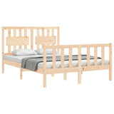 Bed frame without mattress 140x200 cm solid pine wood