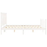 Cadre de lit sans matelas blanc bois de pin massif