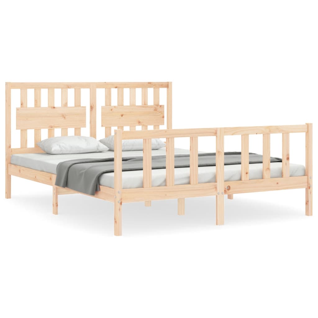 Cadre de lit sans matelas 160x200 cm bois massif de pin