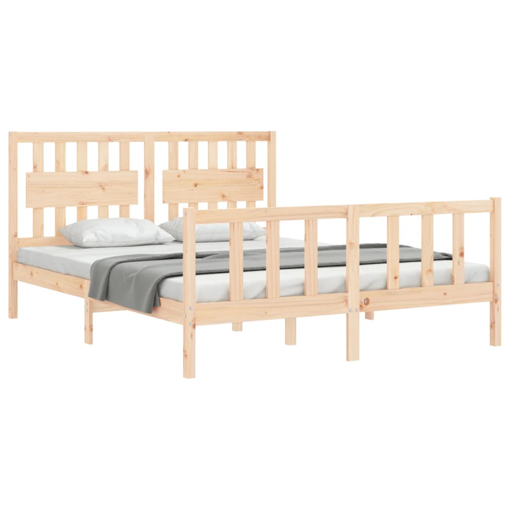 Cadre de lit sans matelas 160x200 cm bois massif de pin