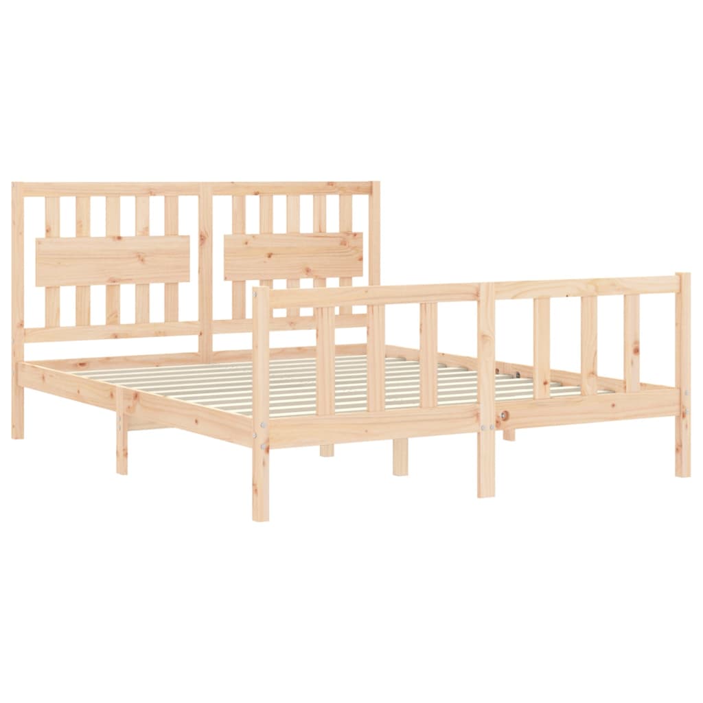 Cadre de lit sans matelas 160x200 cm bois massif de pin