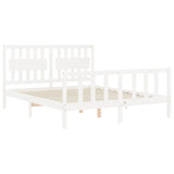 Cadre de lit sans matelas blanc 160x200 cm bois de pin massif