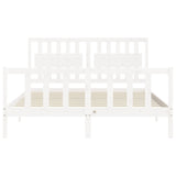 Cadre de lit sans matelas blanc 160x200 cm bois de pin massif