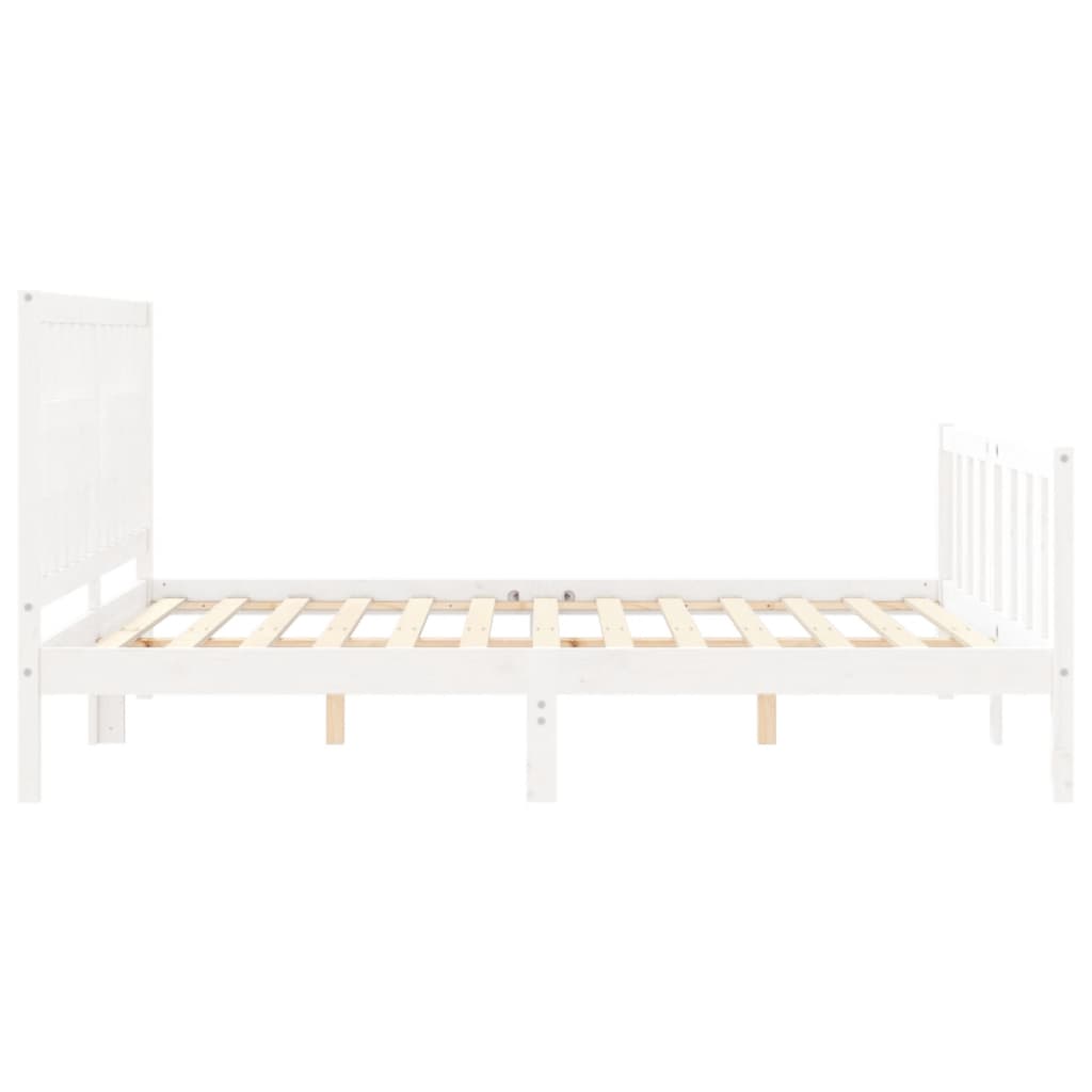 Cadre de lit sans matelas blanc 160x200 cm bois de pin massif