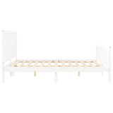 Cadre de lit sans matelas blanc bois massif de pin