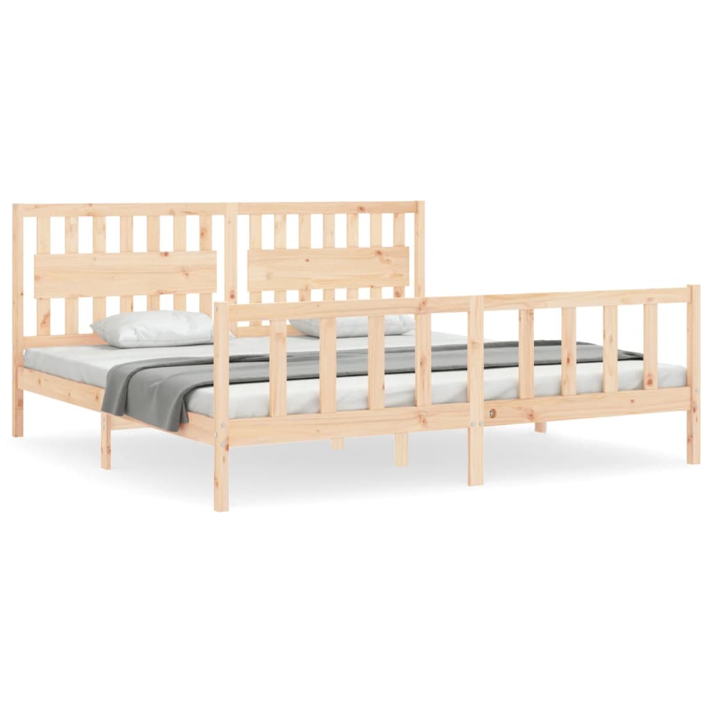 Cadre de lit sans matelas 200x200 cm bois massif de pin