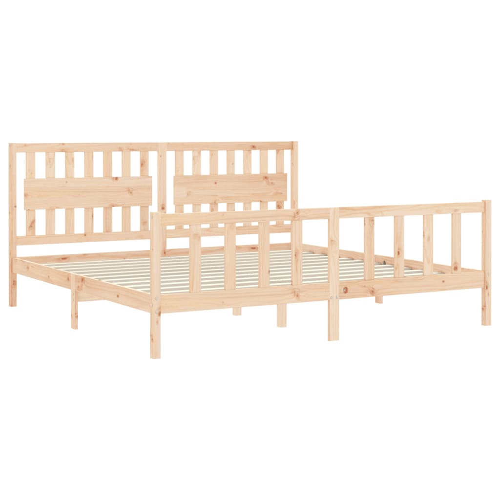 Cadre de lit sans matelas 200x200 cm bois massif de pin