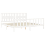 Cadre de lit sans matelas blanc 200x200 cm bois massif de pin