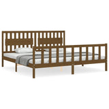 Cadre de lit sans matelas marron miel 200x200cm bois pin massif