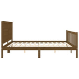 Cadre de lit sans matelas marron miel 200x200cm bois pin massif