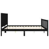 Bed frame without mattress black 200x200 cm solid pine wood