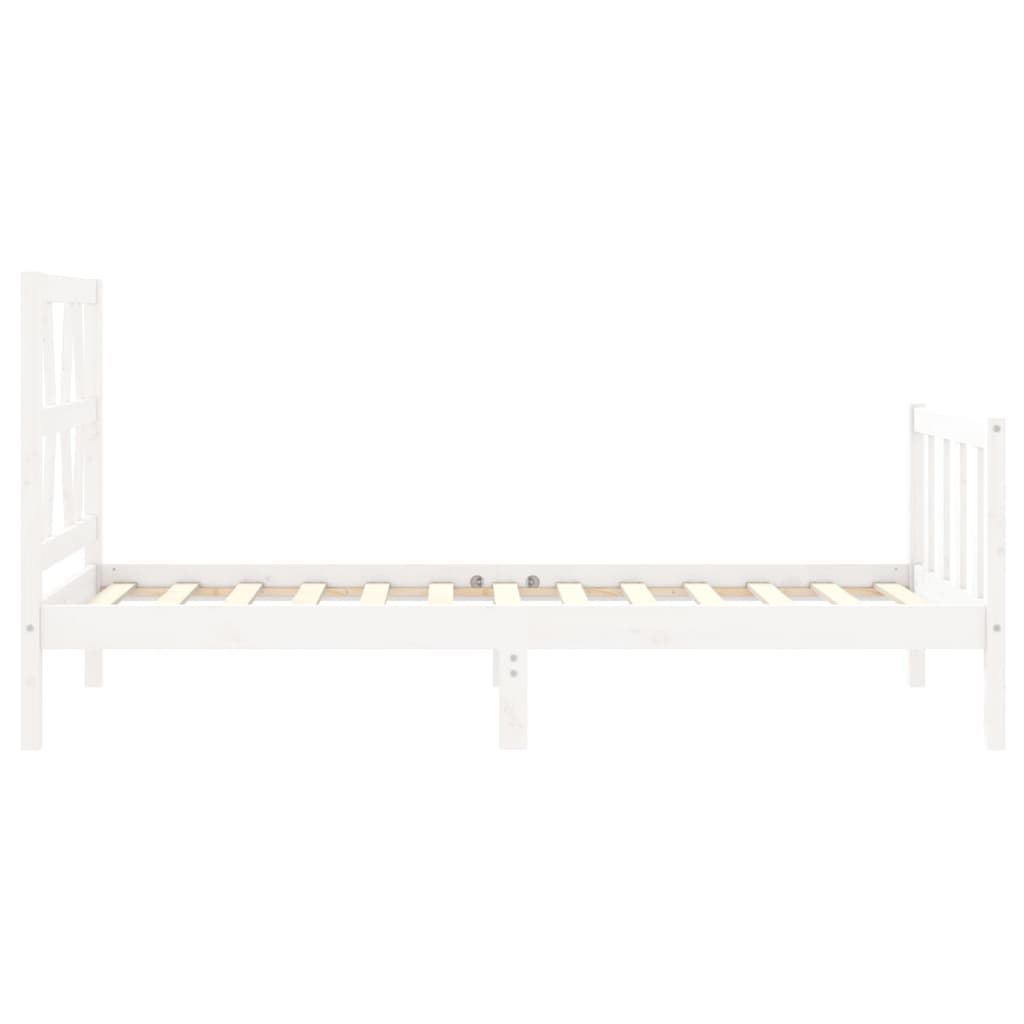 Cadre de lit sans matelas blanc bois de pin massif