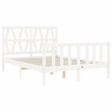 Cadre de lit sans matelas blanc bois de pin massif