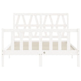 Cadre de lit sans matelas blanc bois de pin massif