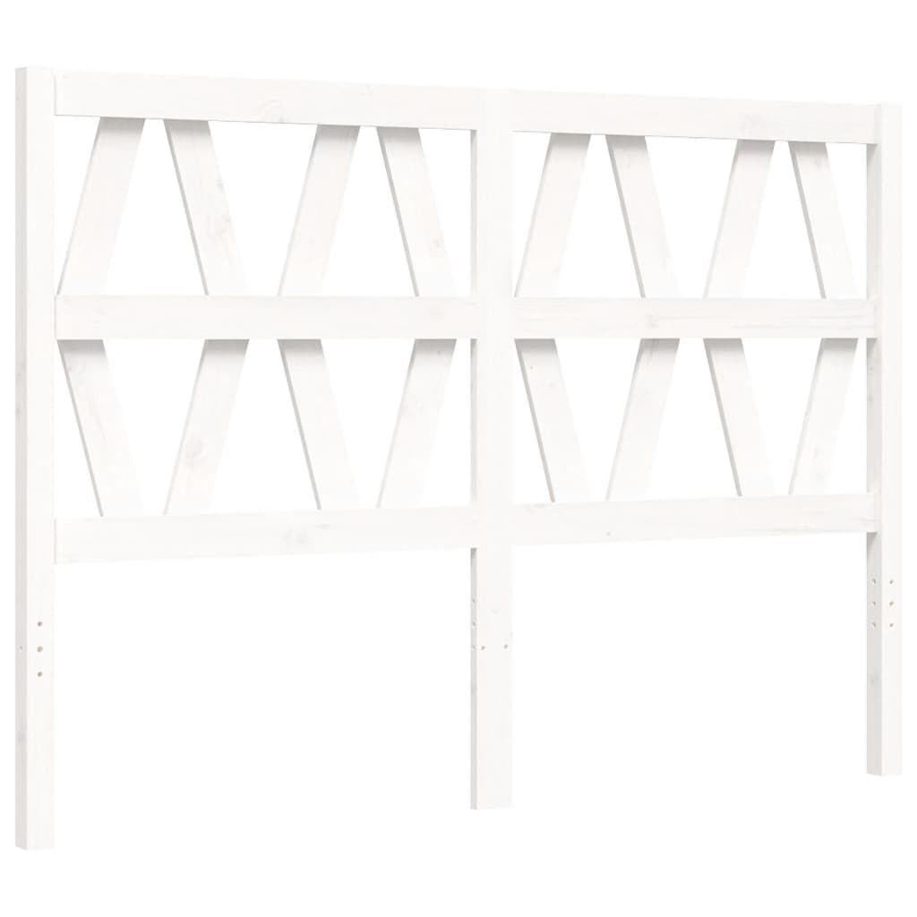 Cadre de lit sans matelas blanc bois de pin massif