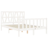 Cadre de lit sans matelas blanc bois de pin massif