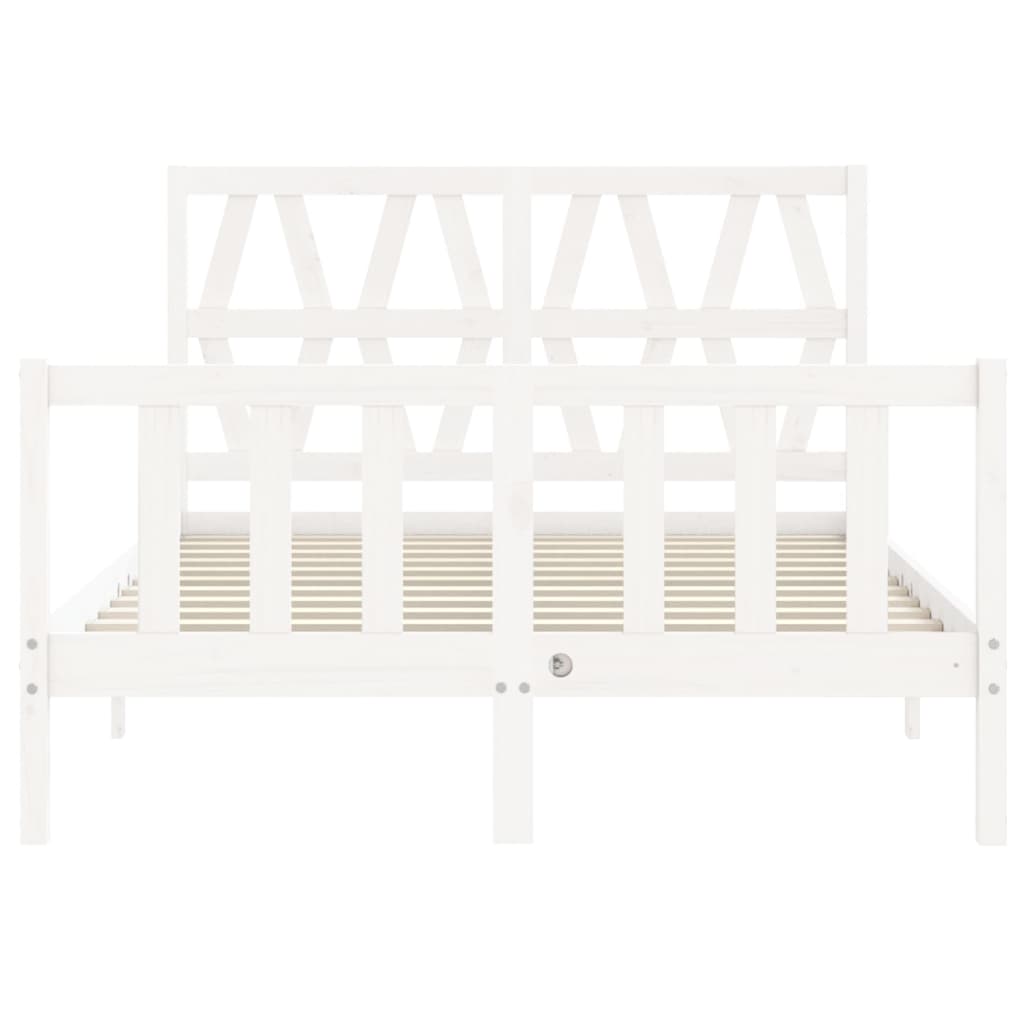 Cadre de lit sans matelas blanc bois de pin massif