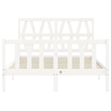 Cadre de lit sans matelas blanc bois de pin massif