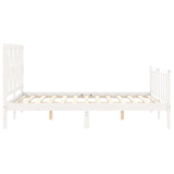 Cadre de lit sans matelas blanc bois de pin massif