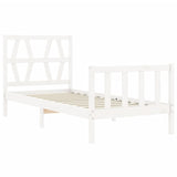 Cadre de lit sans matelas blanc 90x200 cm bois de pin massif