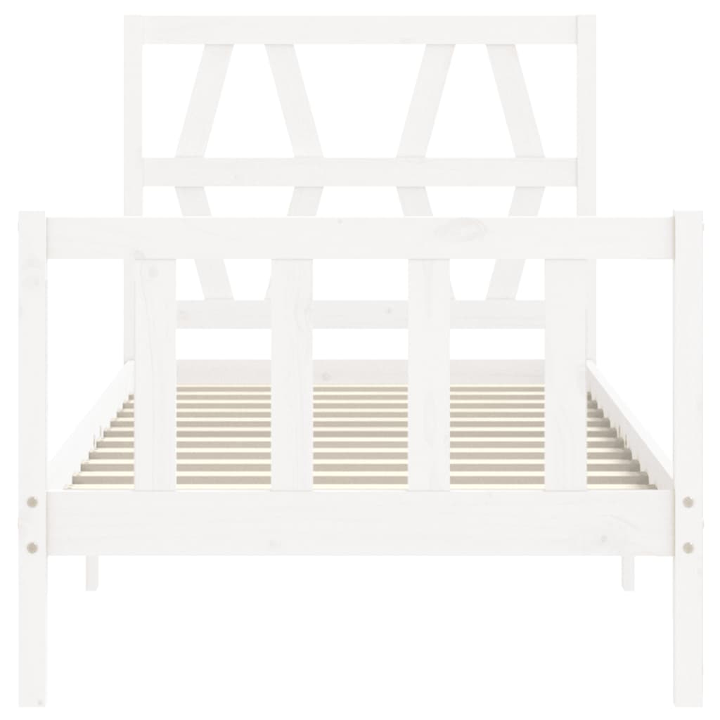 Cadre de lit sans matelas blanc 90x200 cm bois de pin massif