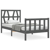 Cadre de lit sans matelas noir 90x200 cm bois de pin massif