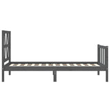 Cadre de lit sans matelas noir 90x200 cm bois de pin massif