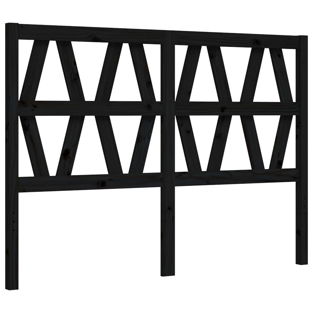 Cadre de lit sans matelas noir 120x200 cm bois de pin massif