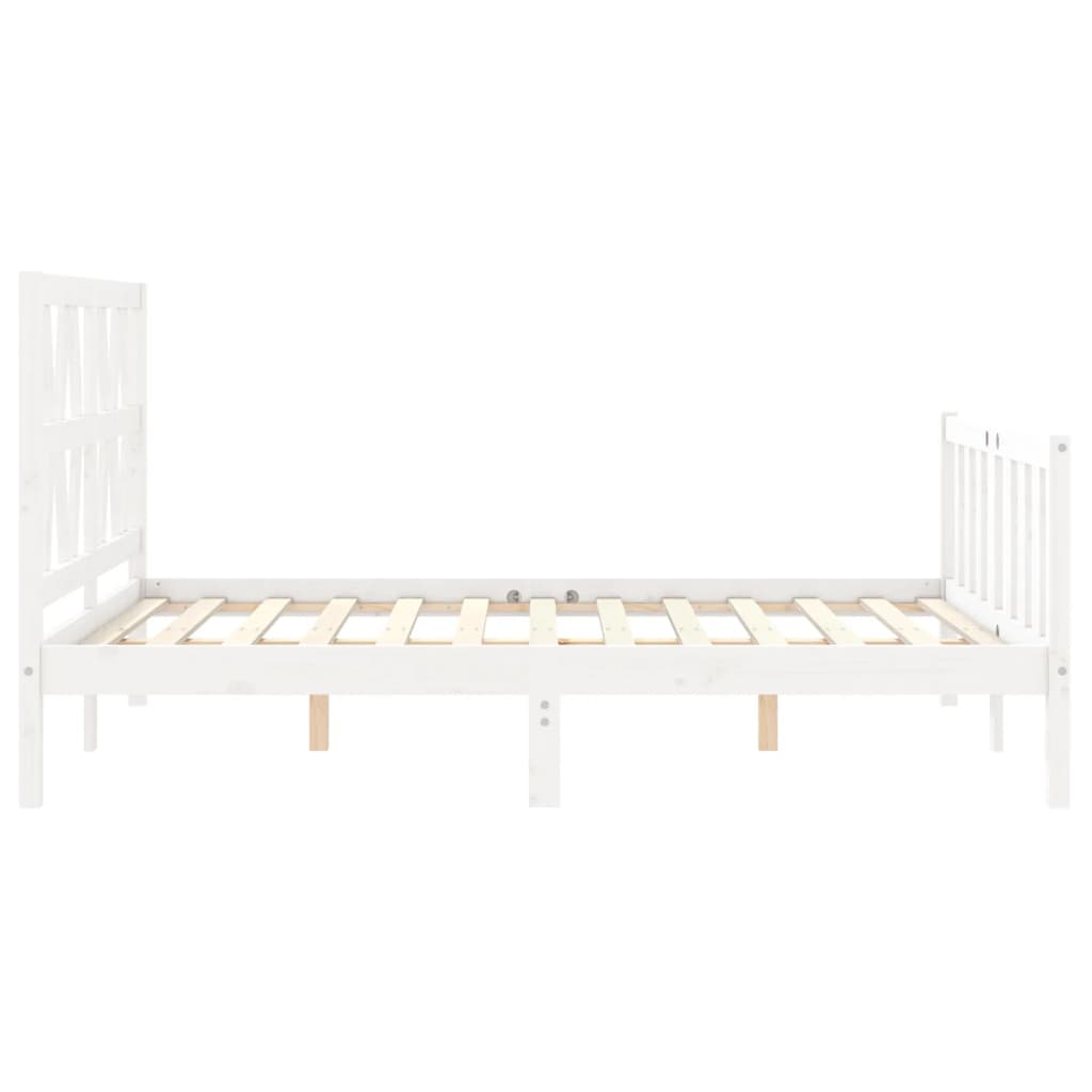 Cadre de lit sans matelas blanc 140x200 cm bois de pin massif