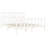 Cadre de lit sans matelas blanc bois de pin massif