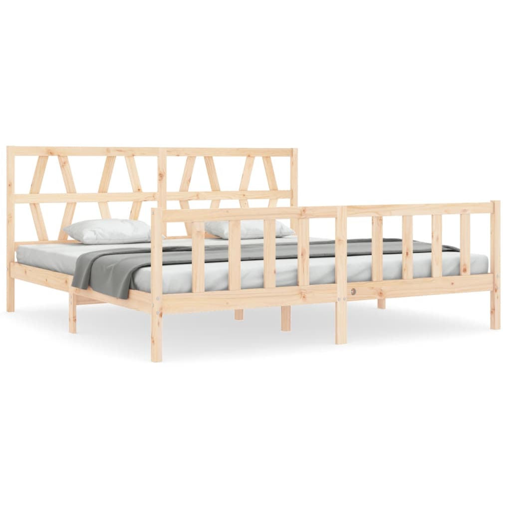 Cadre de lit sans matelas 200x200 cm bois massif de pin