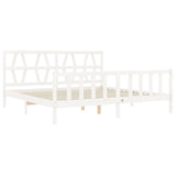 Cadre de lit sans matelas blanc 200x200 cm bois massif de pin