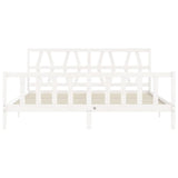 Cadre de lit sans matelas blanc 200x200 cm bois massif de pin