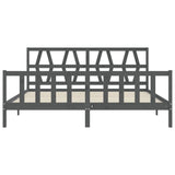 Cadre de lit sans matelas gris 200x200 cm bois massif de pin