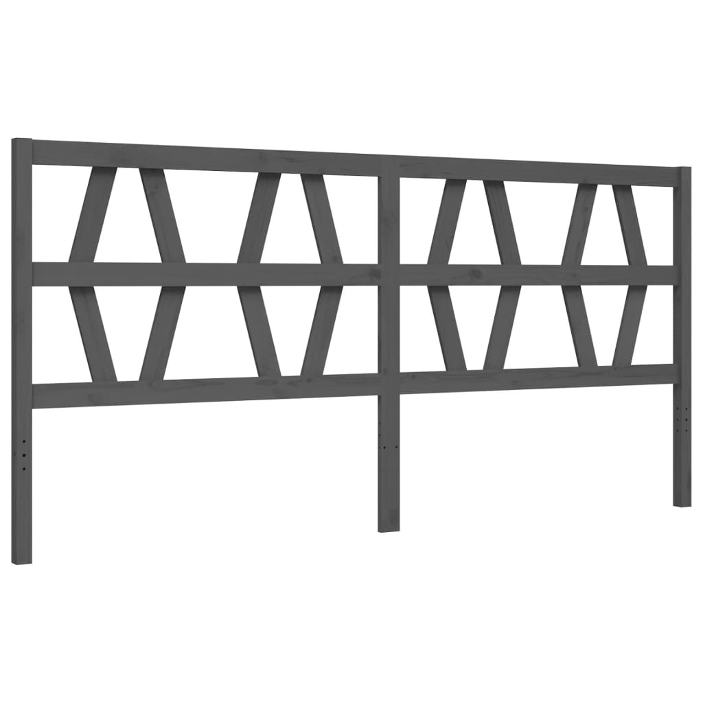 Cadre de lit sans matelas gris 200x200 cm bois massif de pin