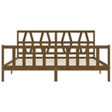 Cadre de lit sans matelas marron miel 200x200cm bois pin massif